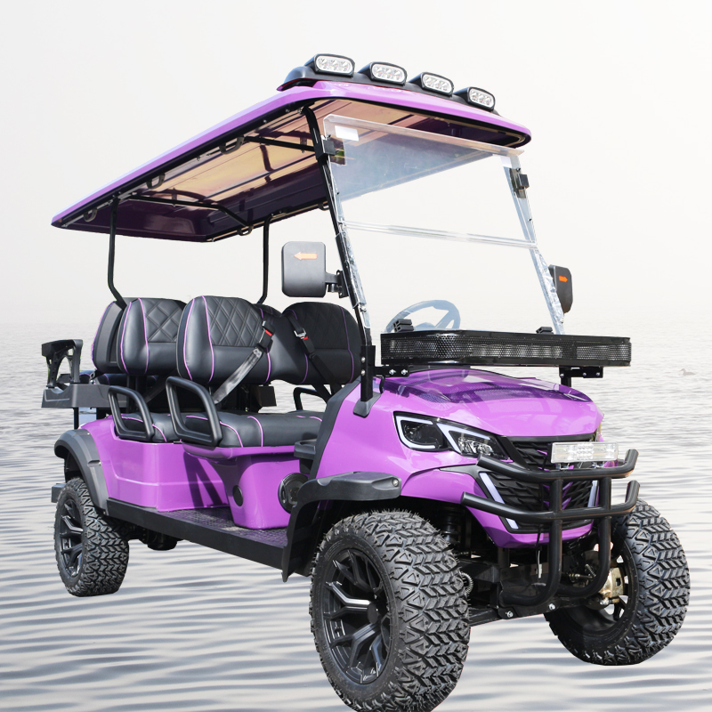 Off-road 4 wiel motoraandrijving golfkar club auto 6 zitplaatsen lithiumbatterij 48v elektrische golfkar buggy te koop
