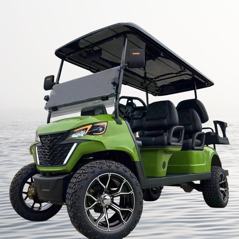 Off-road 4 wiel motoraandrijving golfkar club auto 6 zitplaatsen lithiumbatterij 48v elektrische golfkar buggy te koop