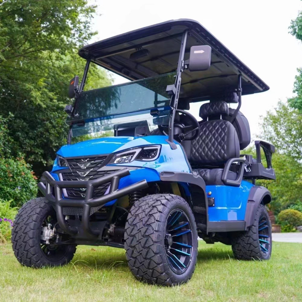 Carrelli da golf economici con batteria al litio Buggy da golf a energia solare a 4 posti