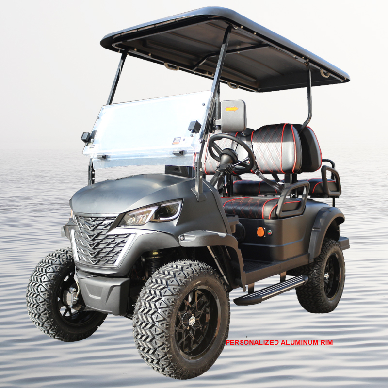 Carrelli da golf economici con batteria al litio Buggy da golf a energia solare a 4 posti