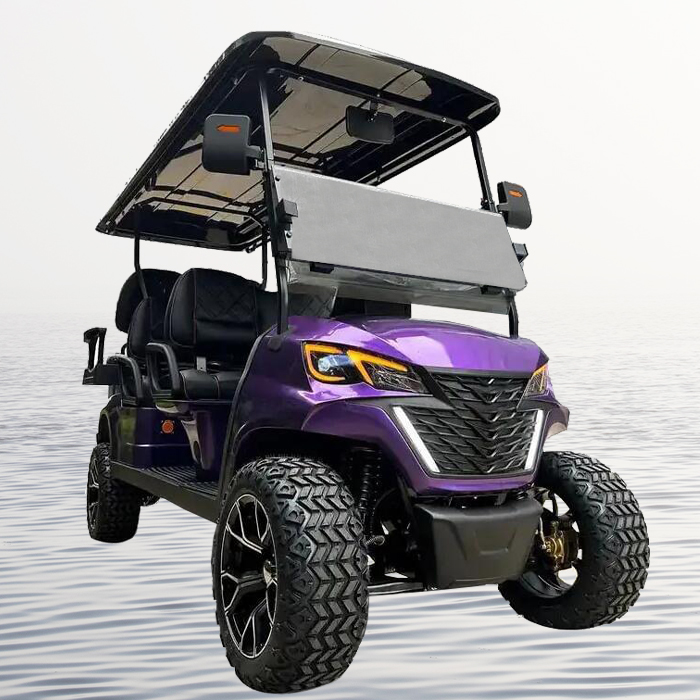 Carrelli da golf economici con batteria al litio Buggy da golf a energia solare a 4 posti