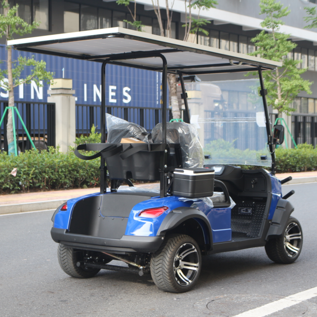 LVZO Brand Multipurpose Electric Golf Cart with Solar Roof & Rear Cargo Space