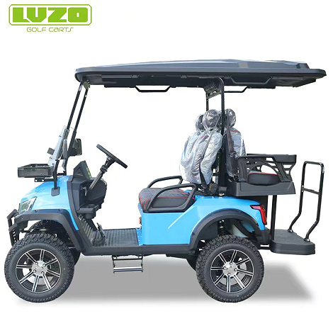 All-Terrain Dominance-LVZO Blue Golf Cart with Reinforced Tires