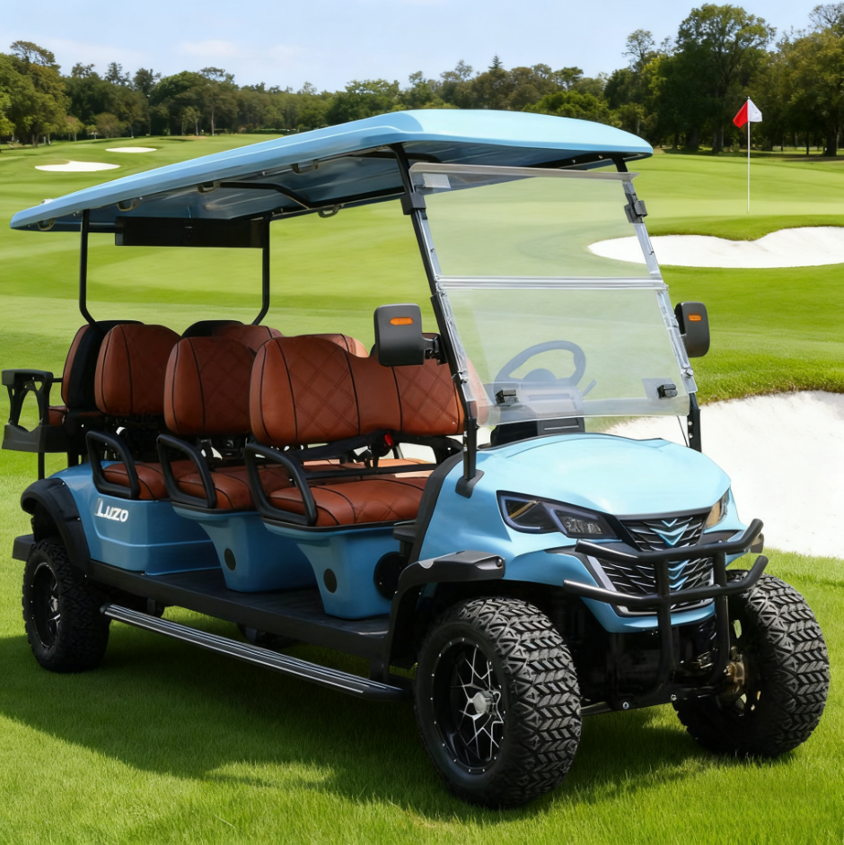 LVZO Black Electric Golf Cart - Heavy-Duty Build for Golf Course Operations & Group Rides