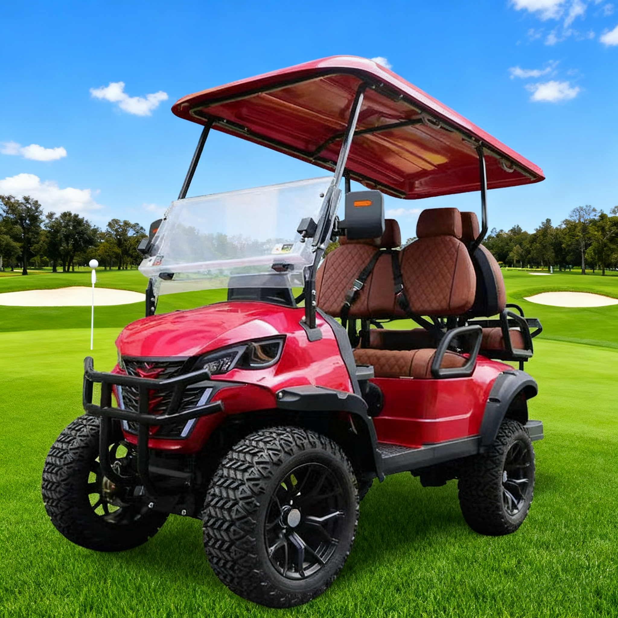 LVZO Blue & White Dual-Color Golf Cart - 4-Seater with All-Terrain Performance for Golf & Resort