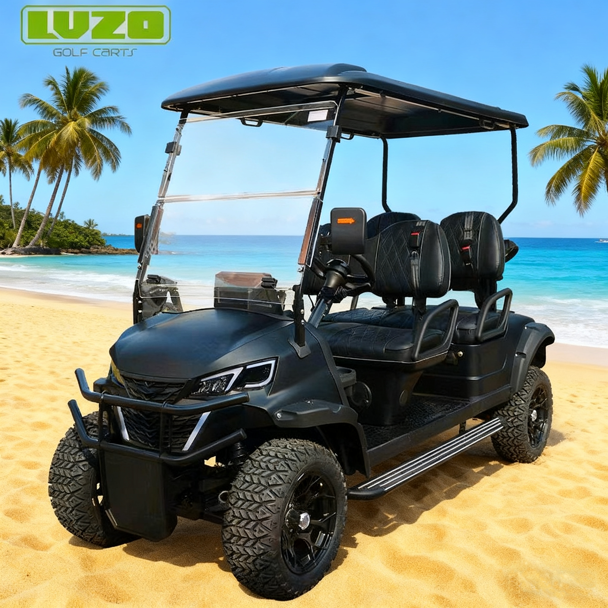 LVZO Blue & White Dual-Color Golf Cart - 4-Seater with All-Terrain Performance for Golf & Resort