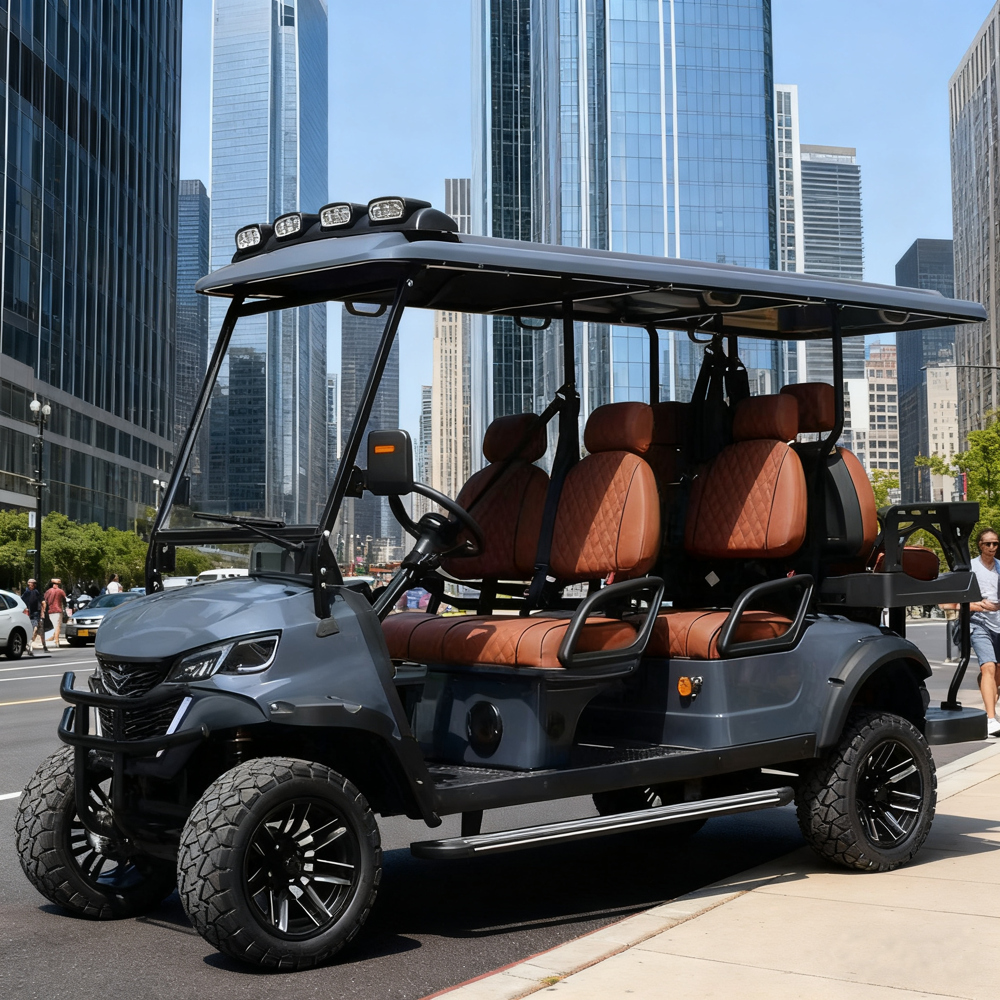 LVZO White Electric Golf Cart - Urban Commute & Golf Efficiency Combination