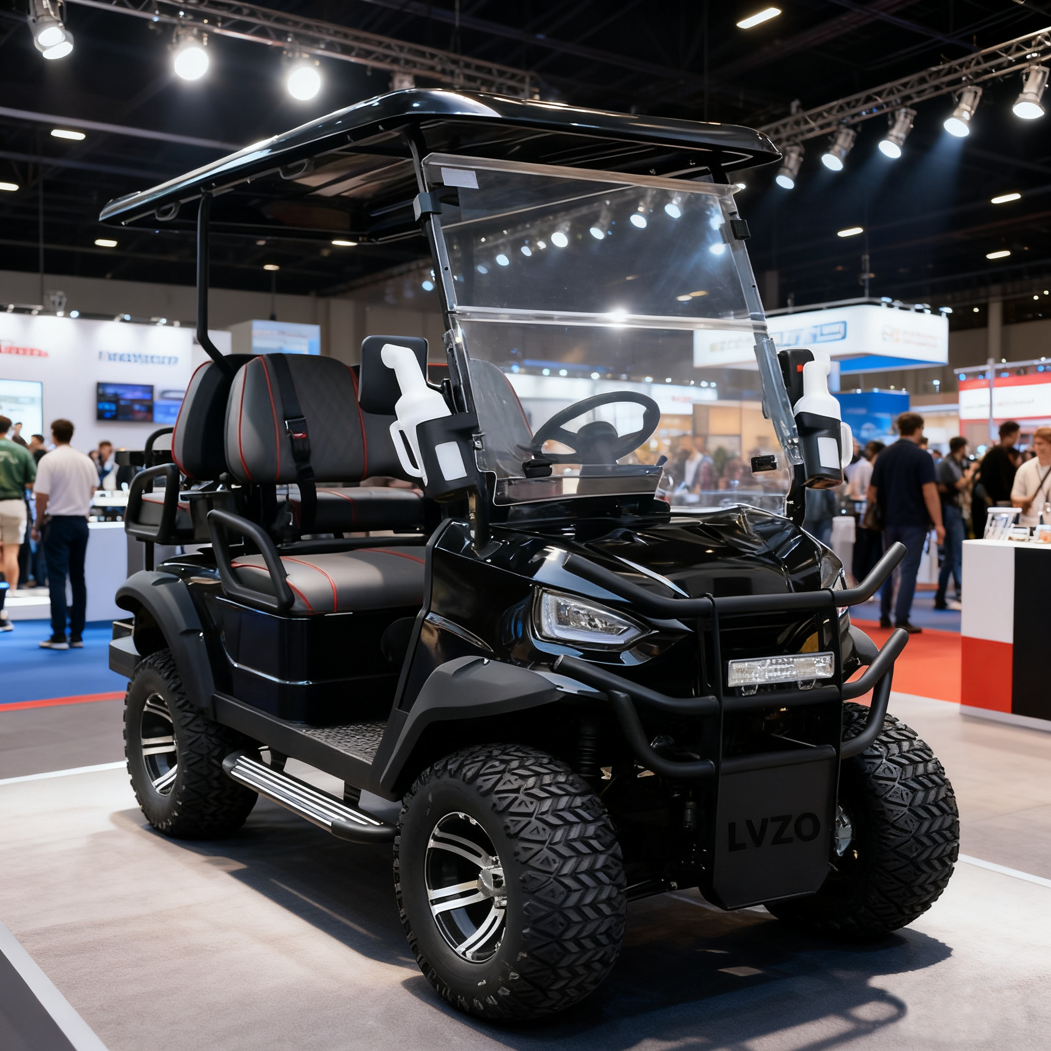 Black 4-Seater Golf Cart - Golf Course Efficiency with Off-Road Capability