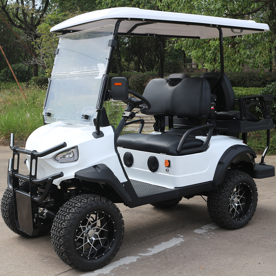 Compact Electric Golf Cart with Rear Seat, Multi-Functional for Golfing & Residential Travel