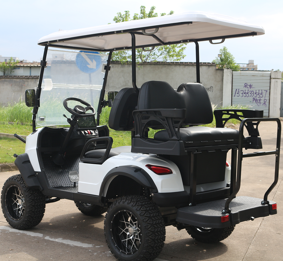 Compact Electric Golf Cart with Rear Seat, Multi-Functional for Golfing & Residential Travel