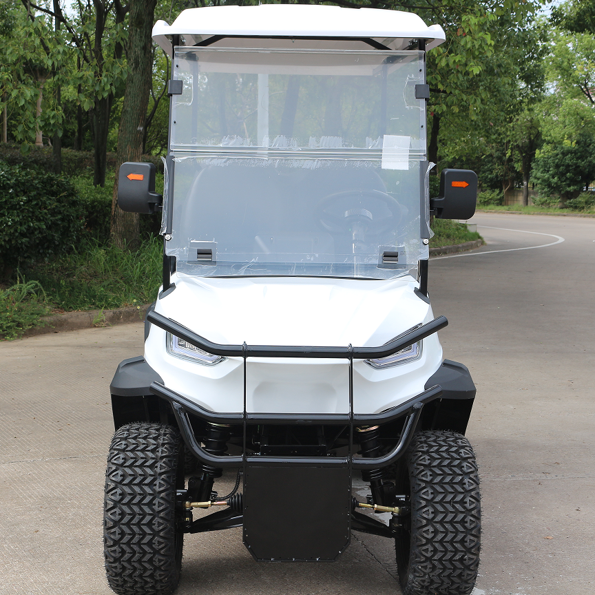 Stylish White Electric Golf Cart with Durable Build, Fit for Golf Resort & Outdoor Activities
