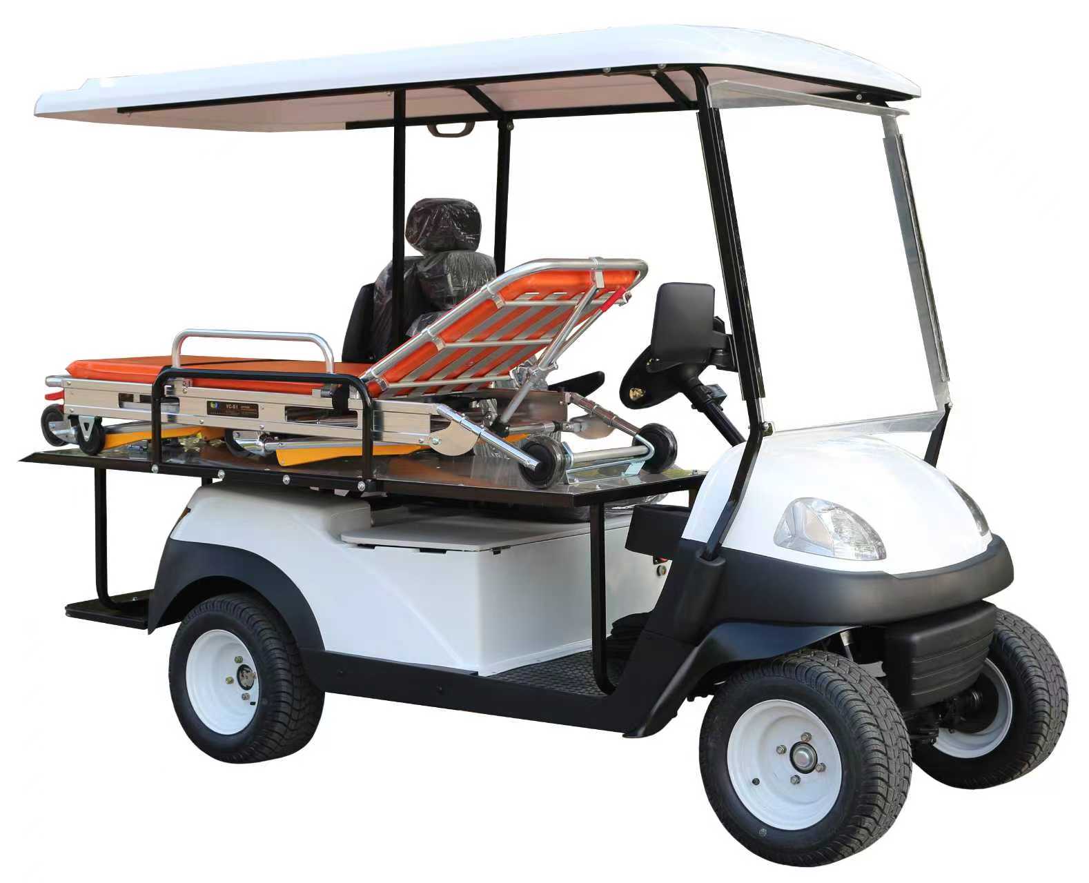Compact Electric Medical Golf Cart with Stretcher, Designed for Beachside & Exhibition Emergency Scenarios