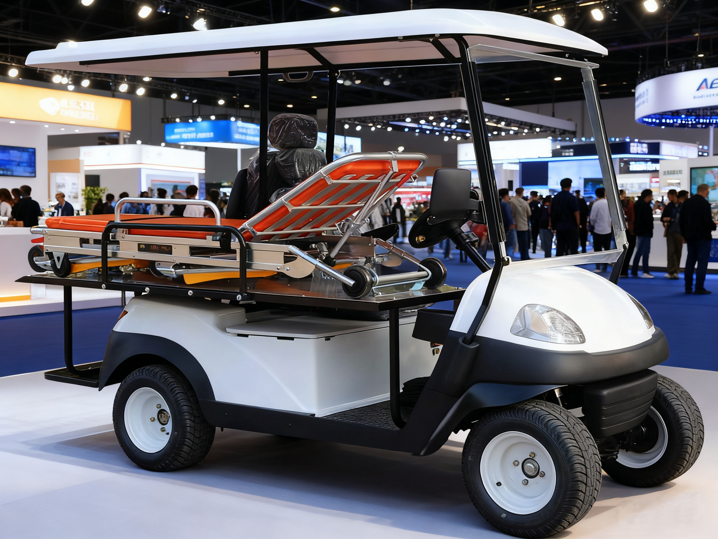 High-Efficiency Emergency Medical Golf Cart, Featuring Stretcher for Quick Patient Transport