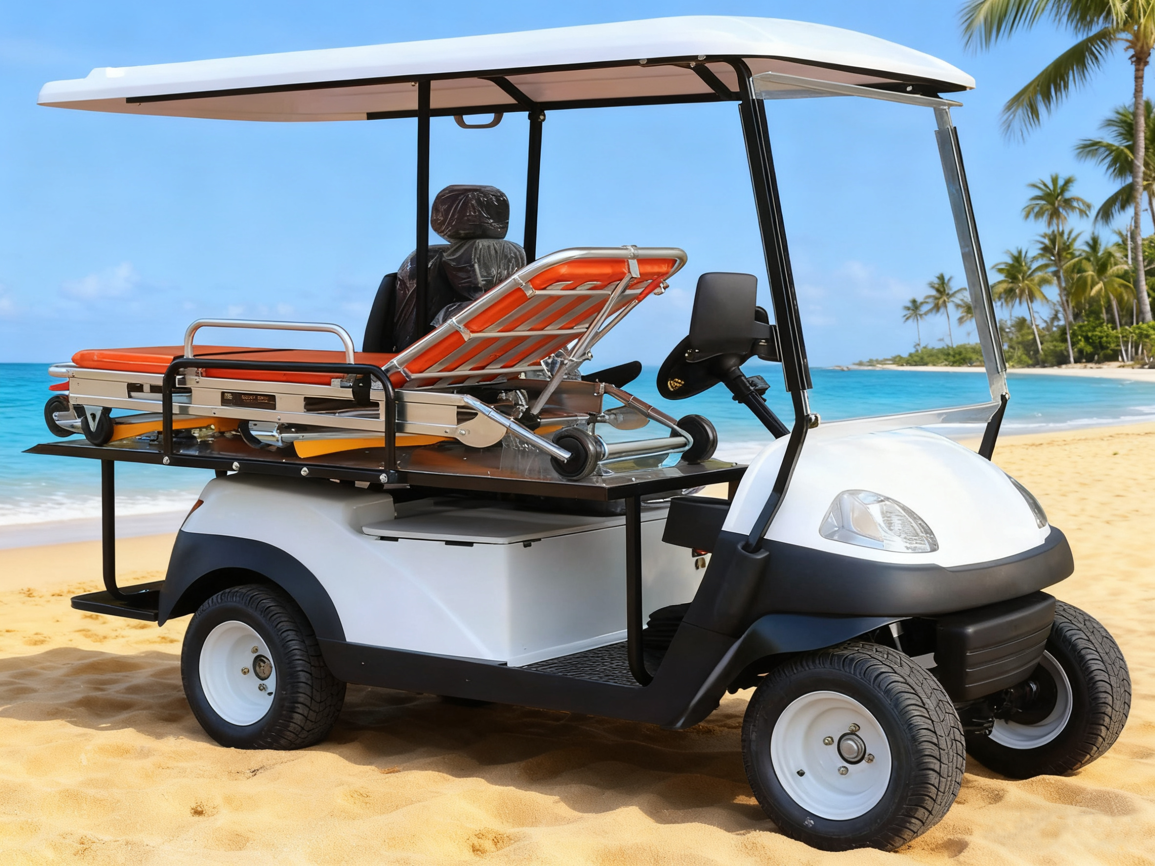 Multi-Scenario Security Patrol Golf Cart, Equipped with Fire Extinguisher for Emergency Response