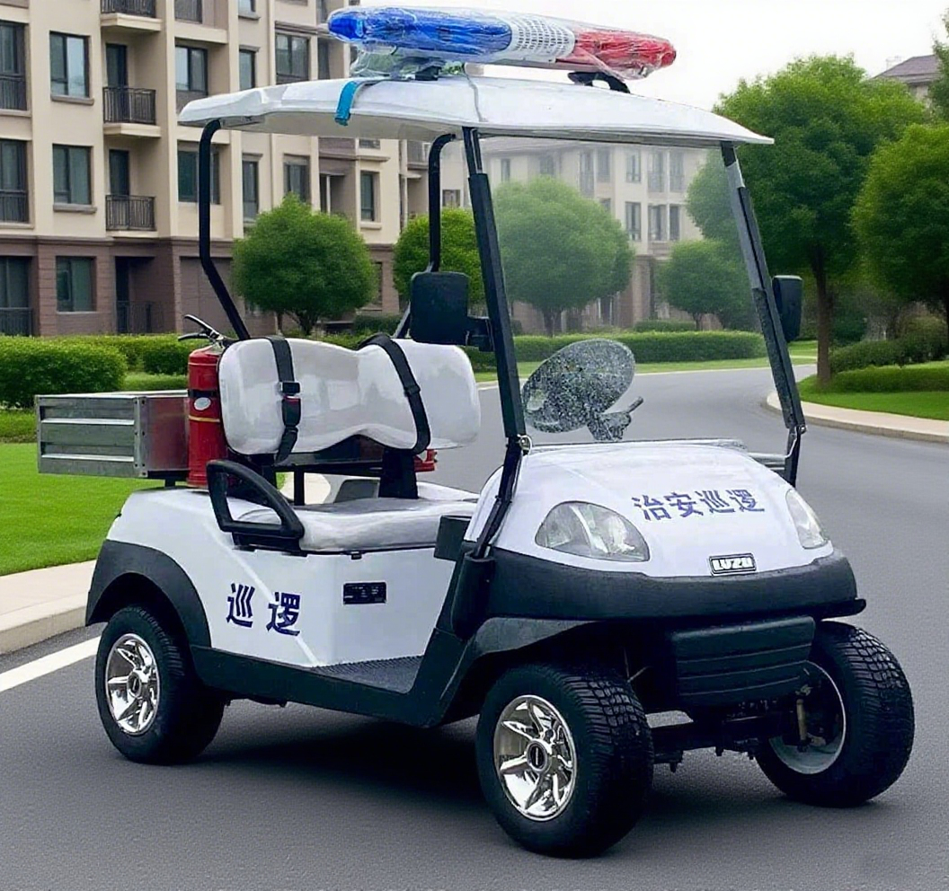 Multi-Scenario Security Patrol Golf Cart, Equipped with Fire Extinguisher for Emergency Response