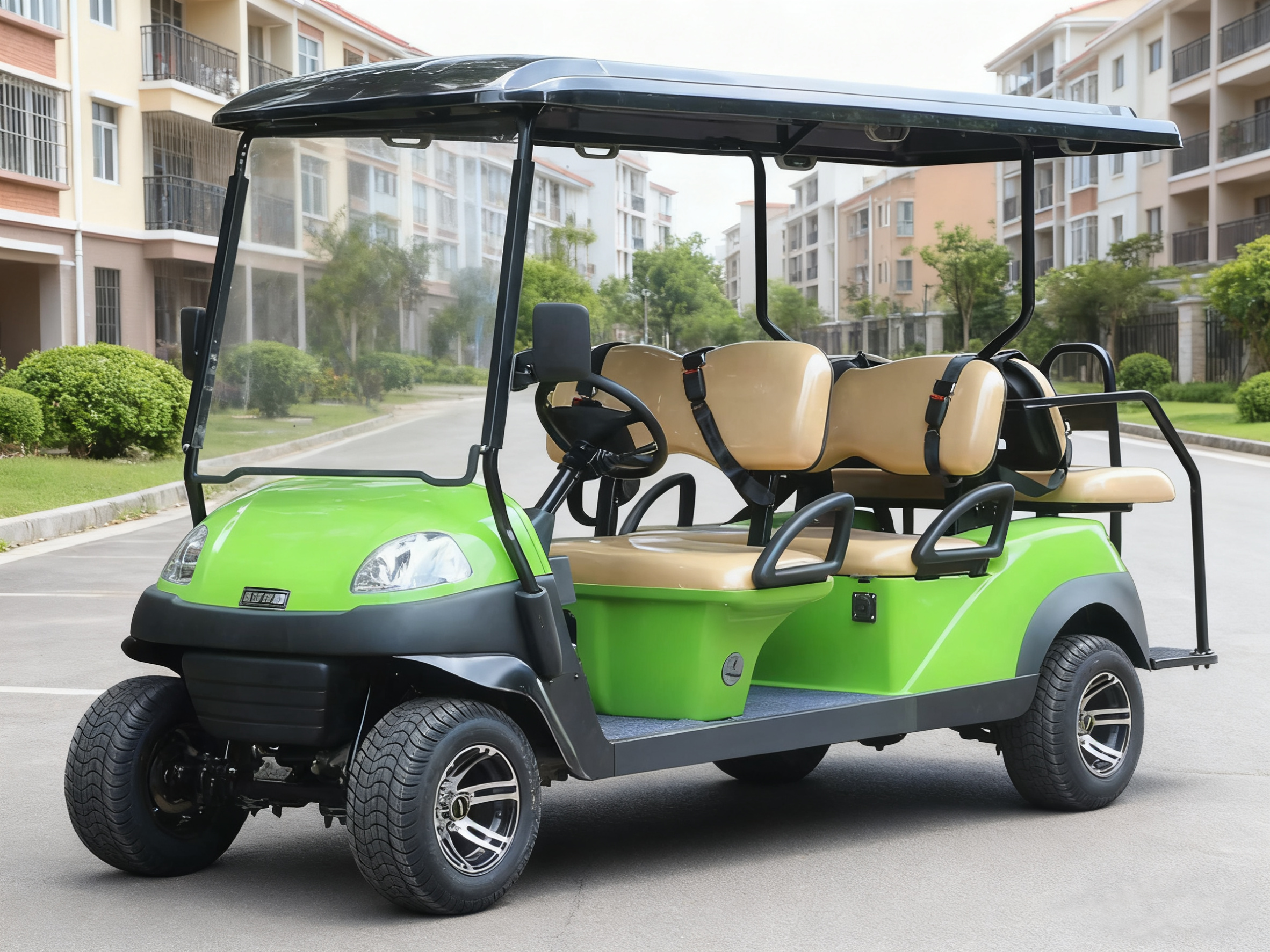 Heavy-Duty Electric Golf Cart with Dump Bed, Designed for Golf Course Maintenance and Urban Delivery