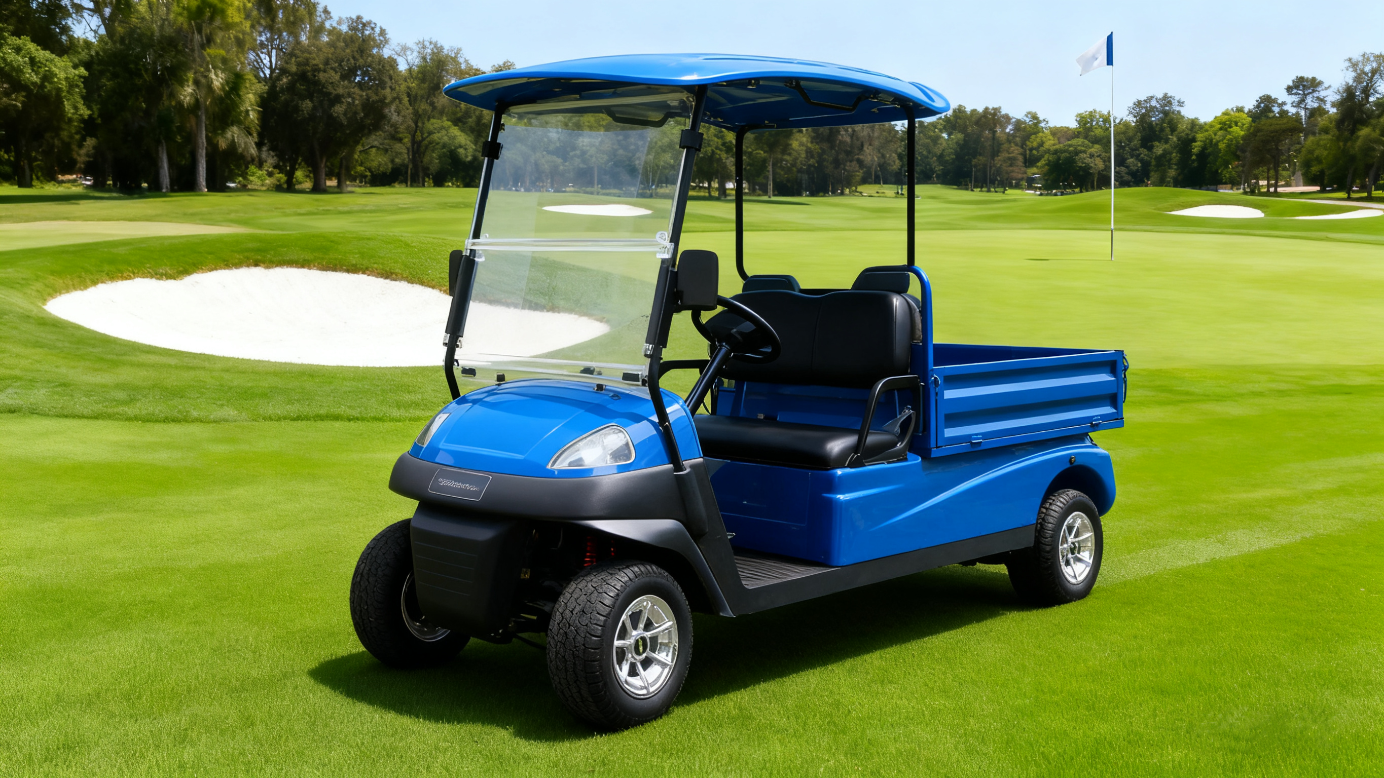 High-Efficiency Electric Utility Golf Cart, Featuring Cargo Bed for Golf Course and City Operations