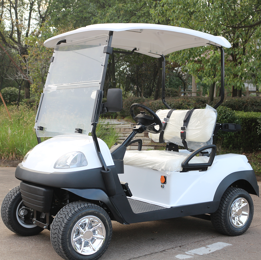 White 2-Seater Electric Golf Cart with Durable Build, Suitable for Golf and Daily Commute
