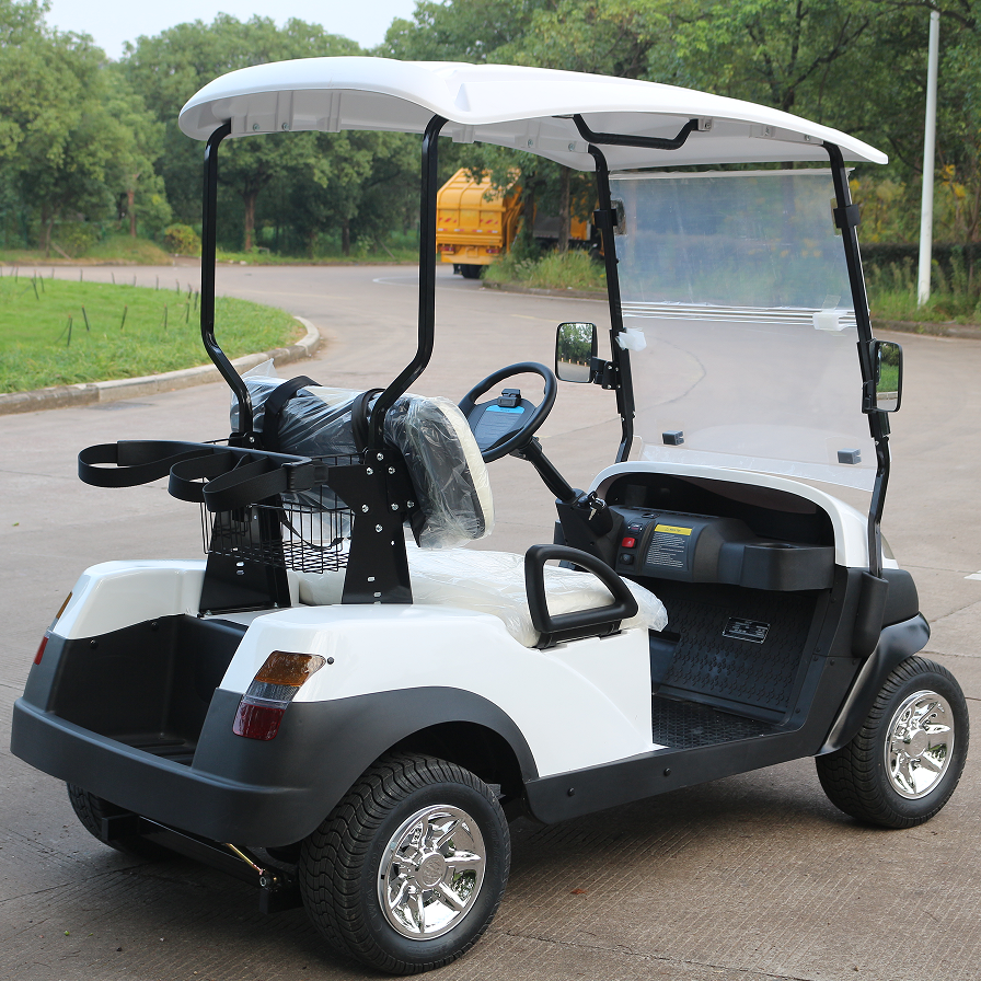 White 2-Seater Electric Golf Cart with Durable Build, Suitable for Golf and Daily Commute