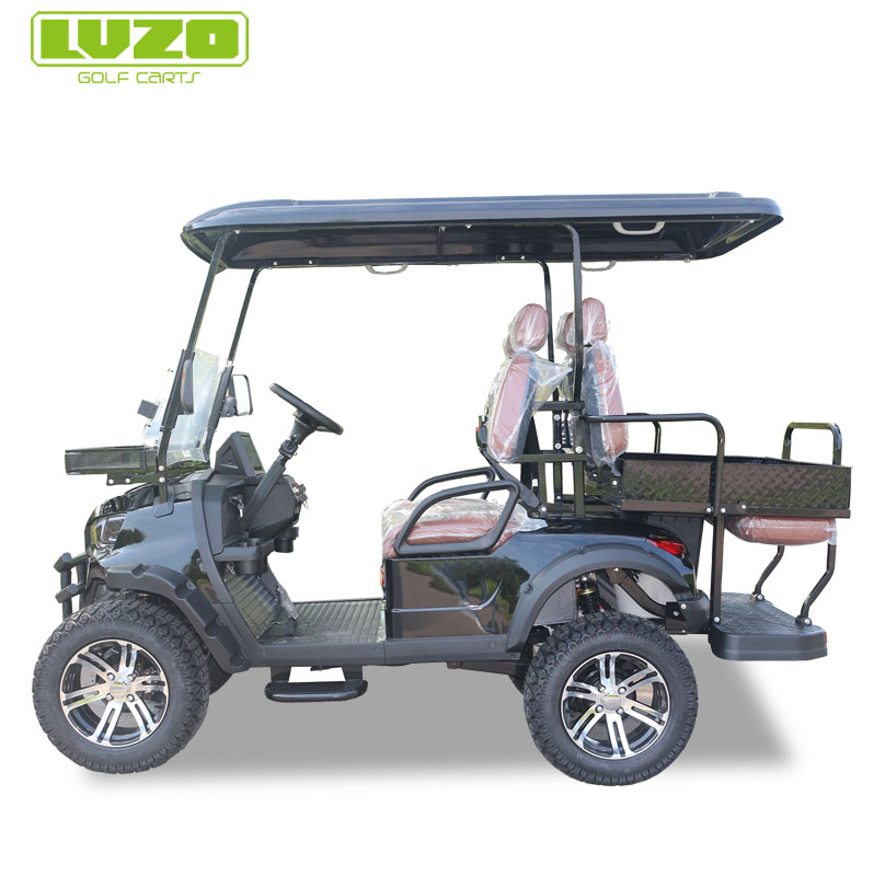 Stylish Black 4-Passenger Electric Golf Cart, Designed for Golf Resort and Outdoor Leisure