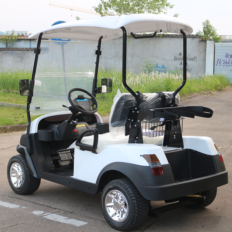 Modern White Electric Golf Buggy, Enhancing Golfing Experience with Comfort Seats