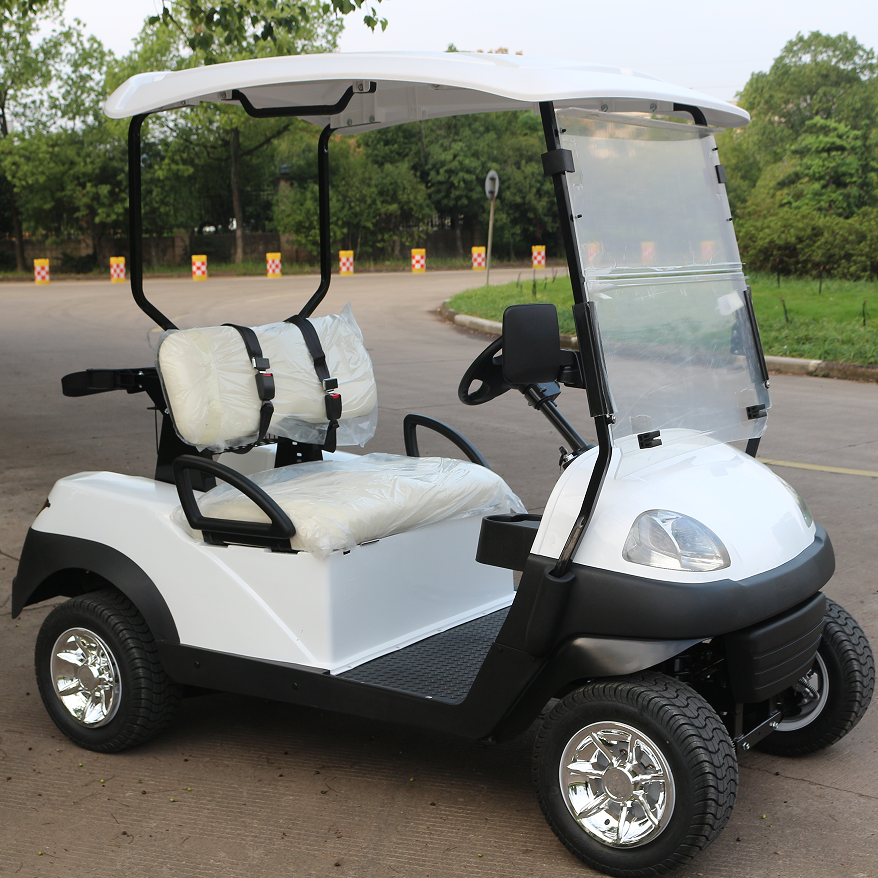 Modern White Electric Golf Buggy, Enhancing Golfing Experience with Comfort Seats