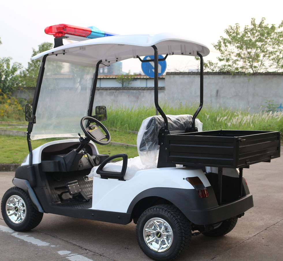 Eco-Friendly Electric Golf Cart with Cargo Box & Siren, Suitable for Security Patrol and Sustainable Logistics