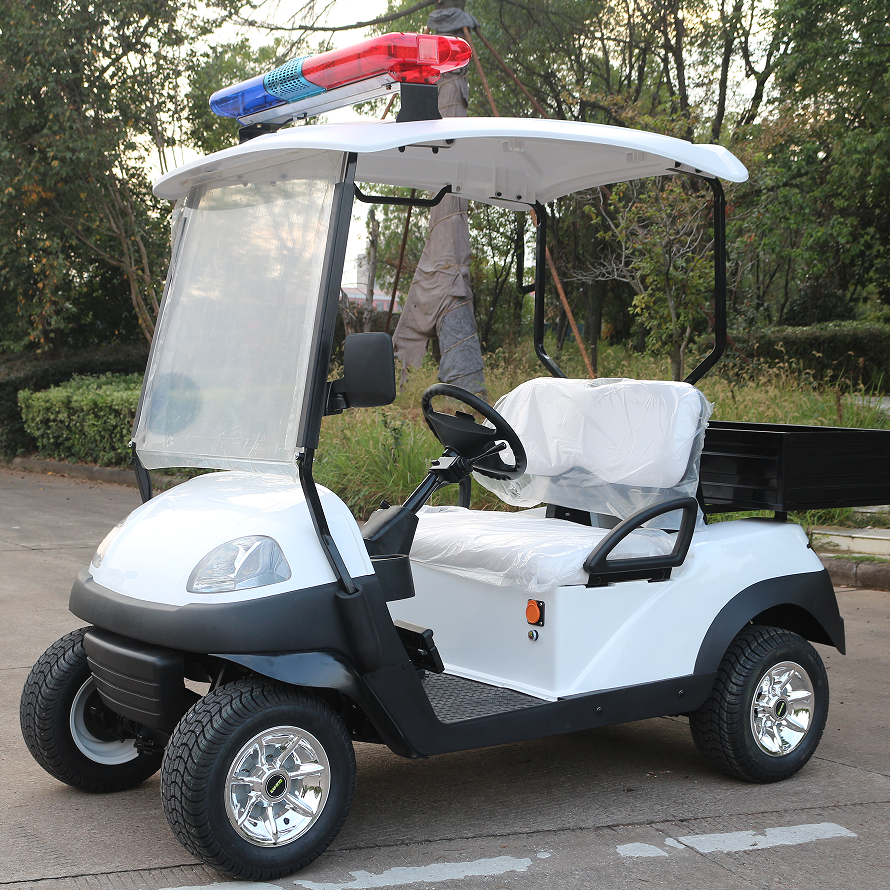 Eco-Friendly Electric Golf Cart with Cargo Box & Siren, Suitable for Security Patrol and Sustainable Logistics