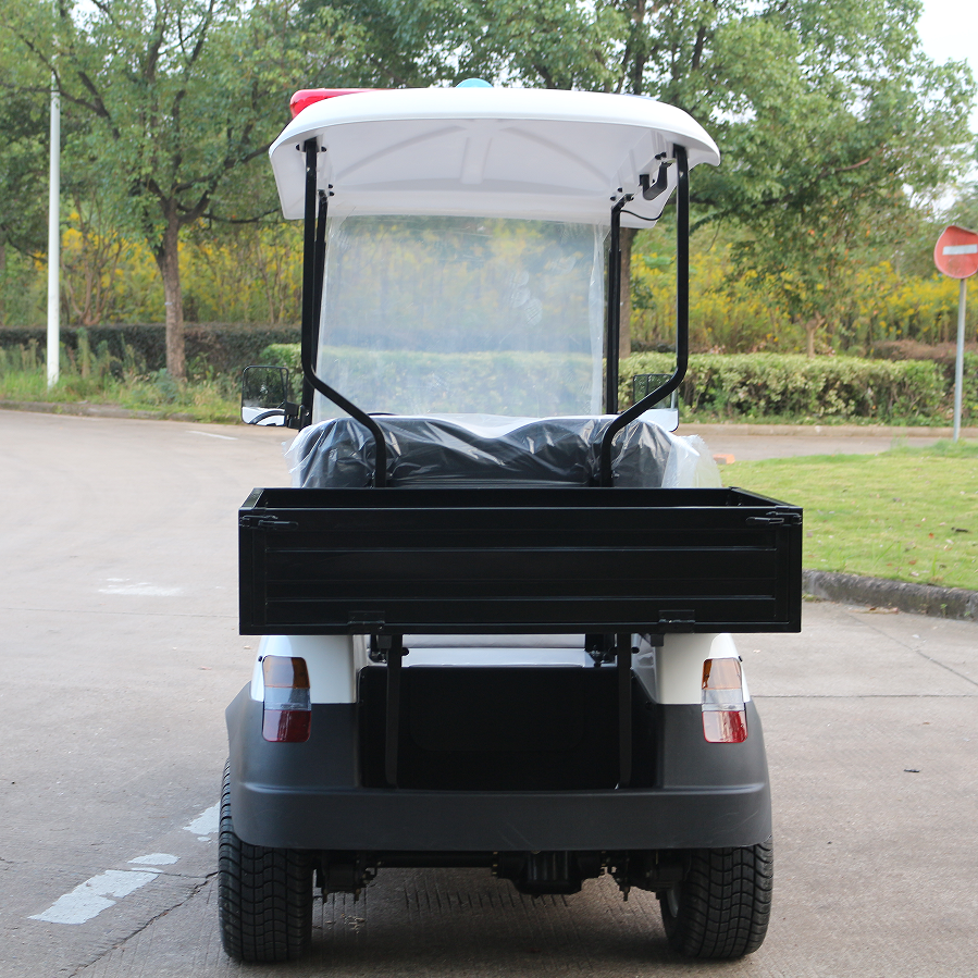 Eco-Friendly Electric Golf Cart with Cargo Box & Siren, Suitable for Security Patrol and Sustainable Logistics