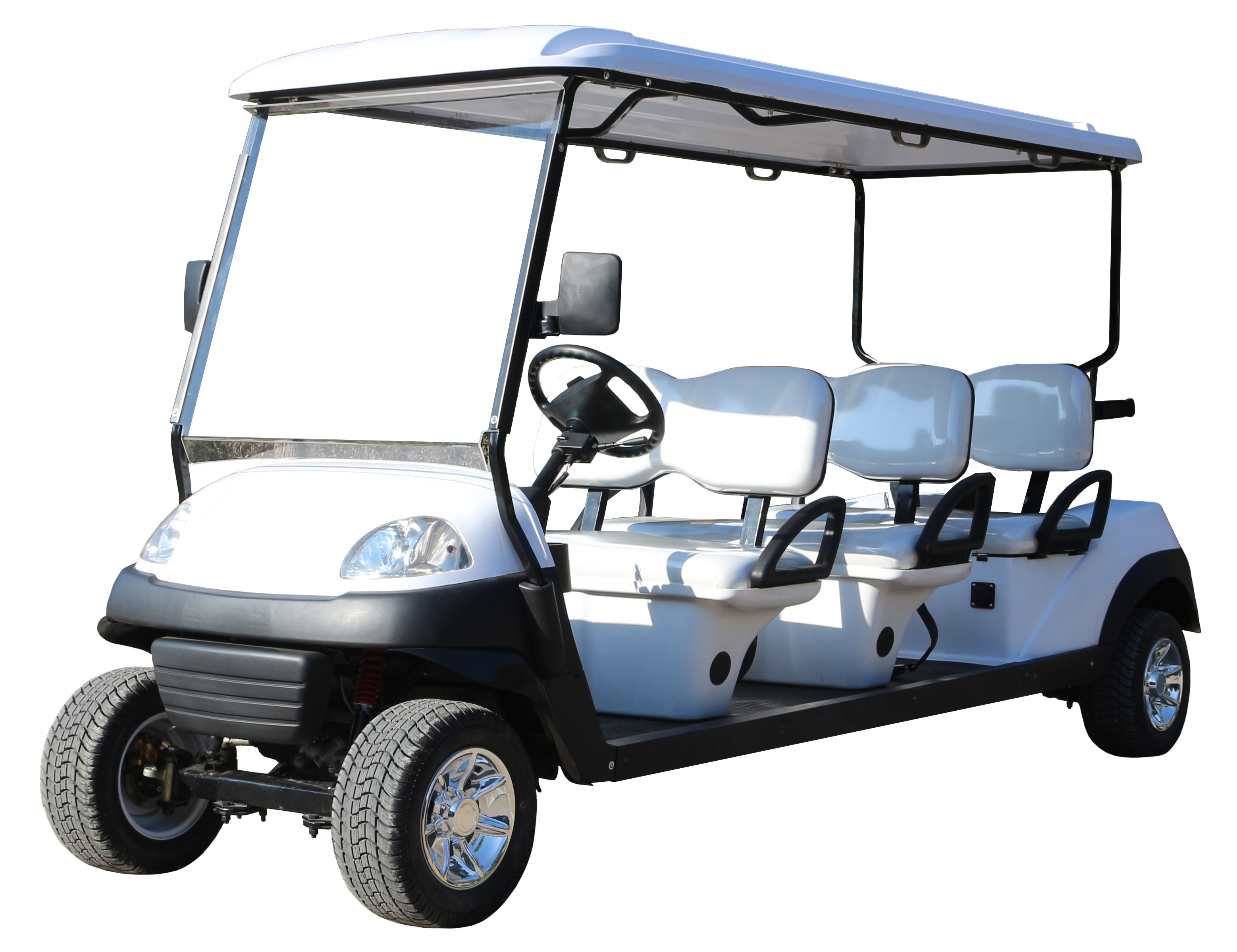 White 4-Seater Electric Golf Cart for Golf Course & Resort Shuttling