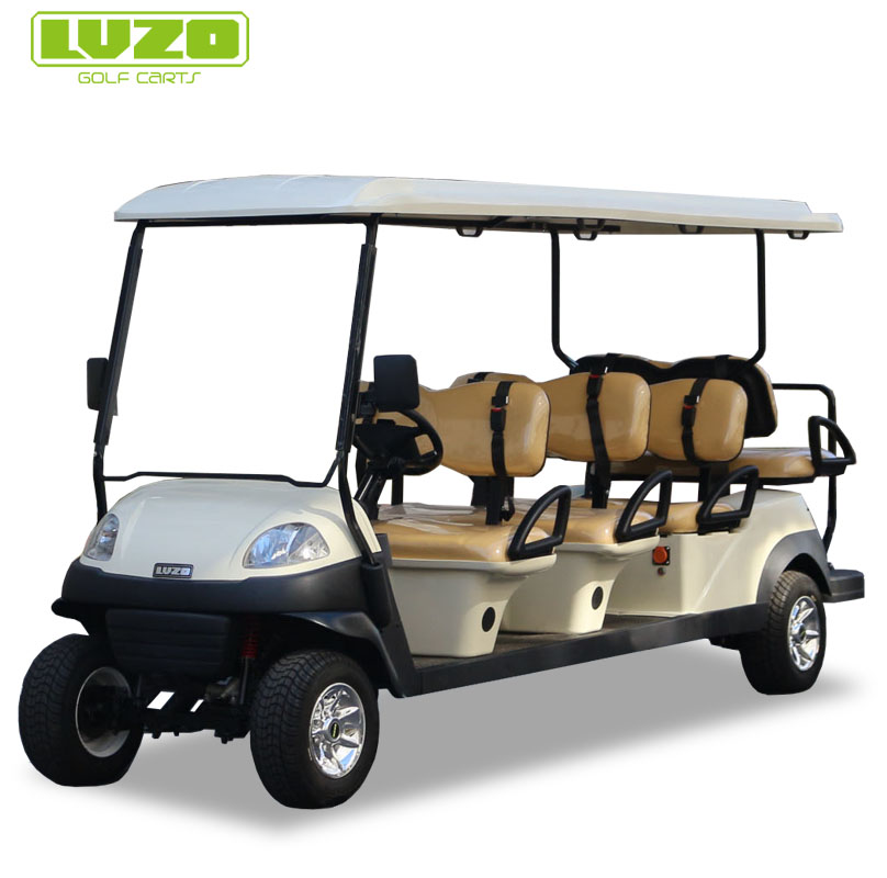 Spacious 4-Passenger White Golf Cart for Golf Group Leisure Rides