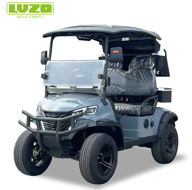 Stylish Gray LVZO Golf Cart with Bumper & Windshield for Golf Leisure