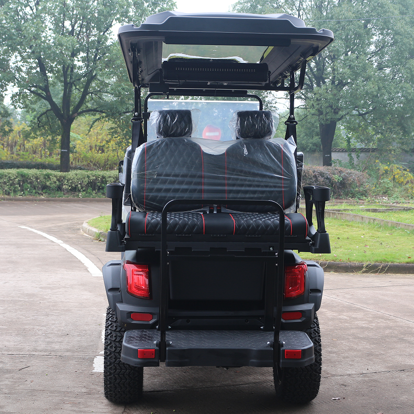 Off-Road Ready Black 4-Seater Golf Cart with Front Storage for Golf Resorts