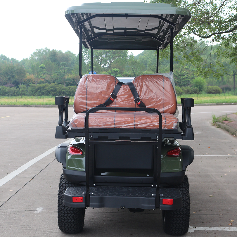 4-Passenger Green Golf Cart with Off-Road Tires for Rugged Terrain