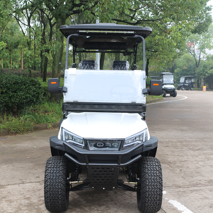 White Multi-Purpose Golf Cart (Same as Black Model) with Off-Road Tires