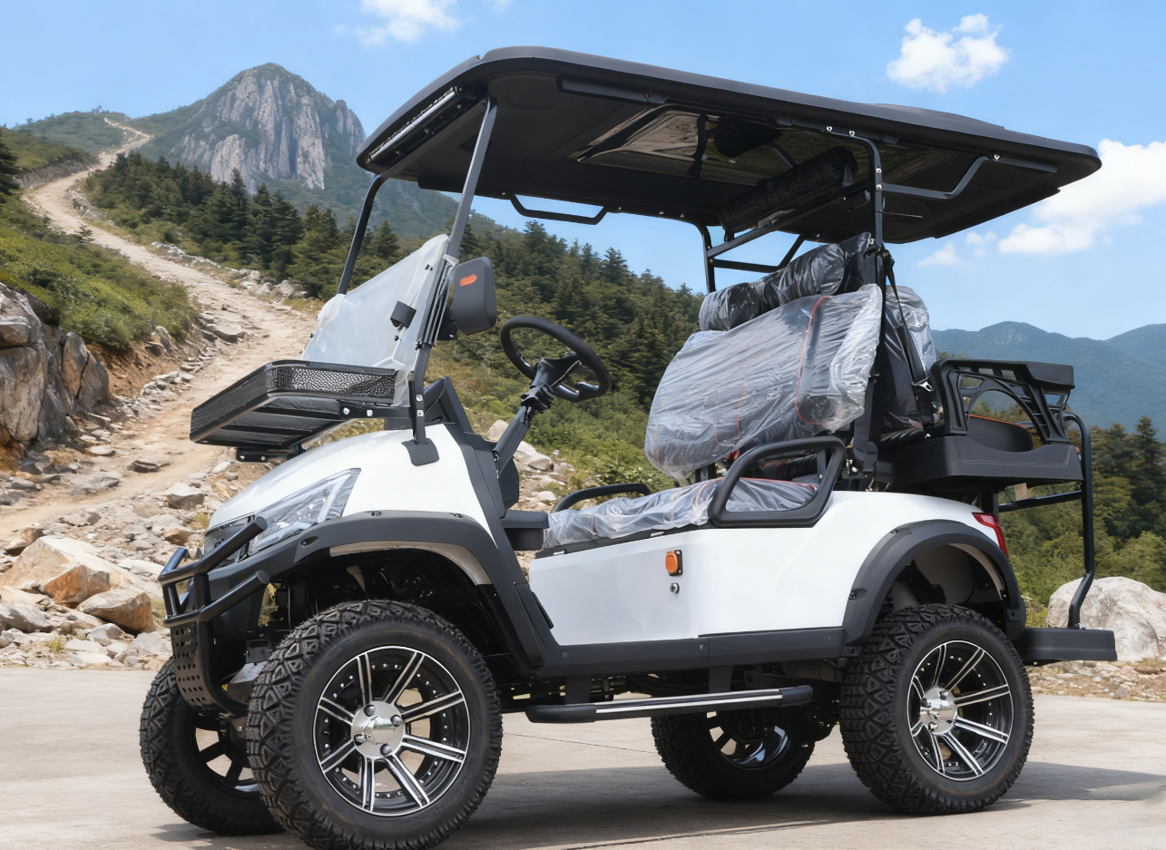 White Off-Road Golf Cart (Same Model as Black) for Golf Course & Adventure