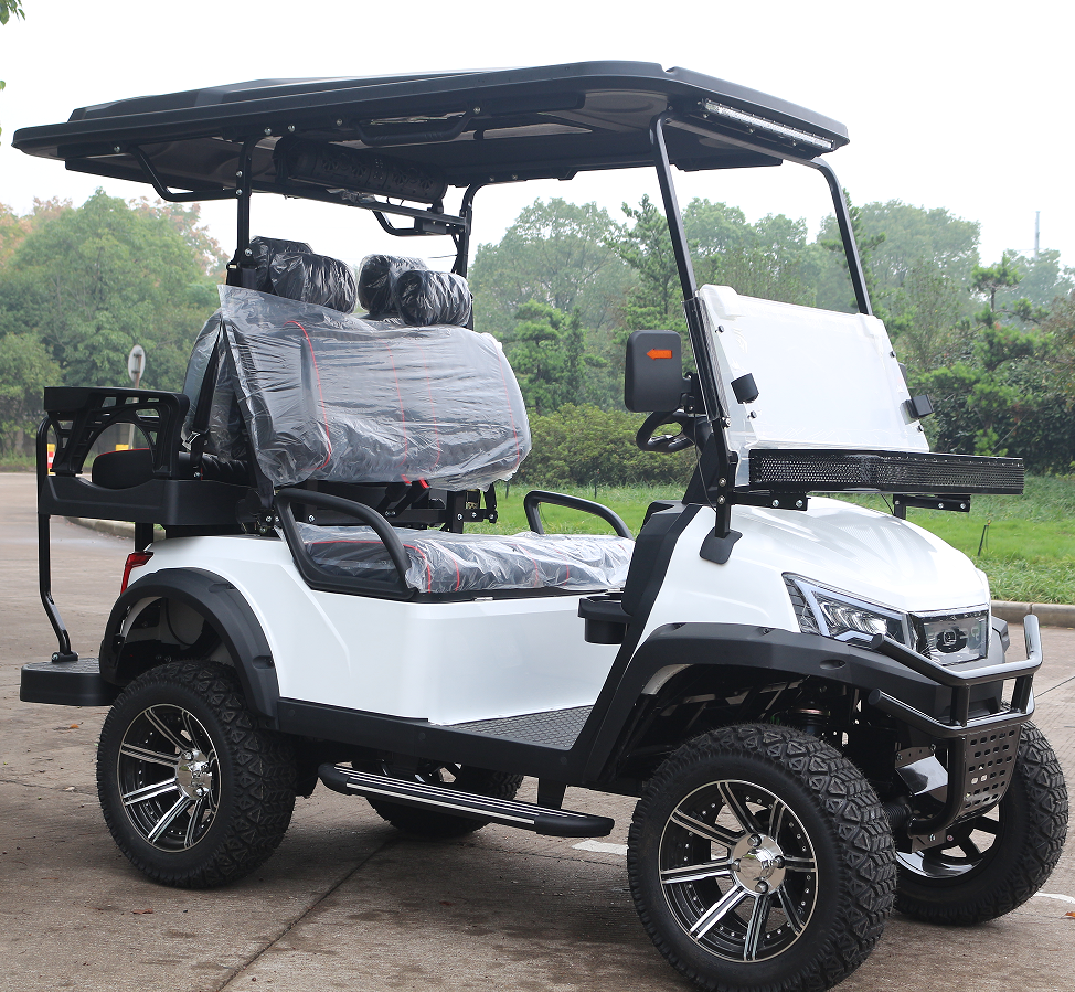 4-Passenger White Golf Cart (Same as Black) with Protected Seats & Storage