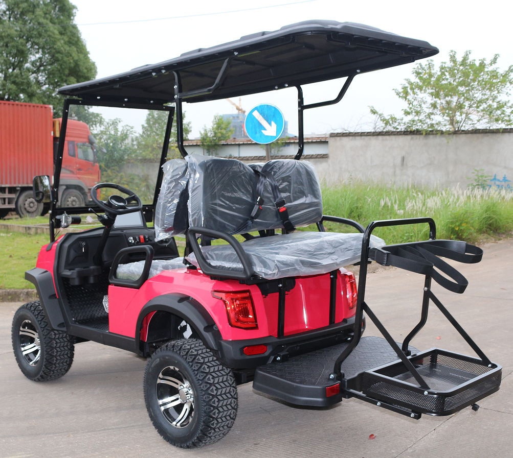 Durable Red Off-Road Golf Cart (4 Seats) for Desert & Golf Course Use
