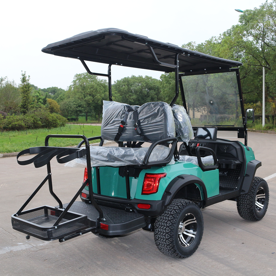 4-Seater Teal Off-Road Golf Cart with Sturdy Build for Outdoor Use