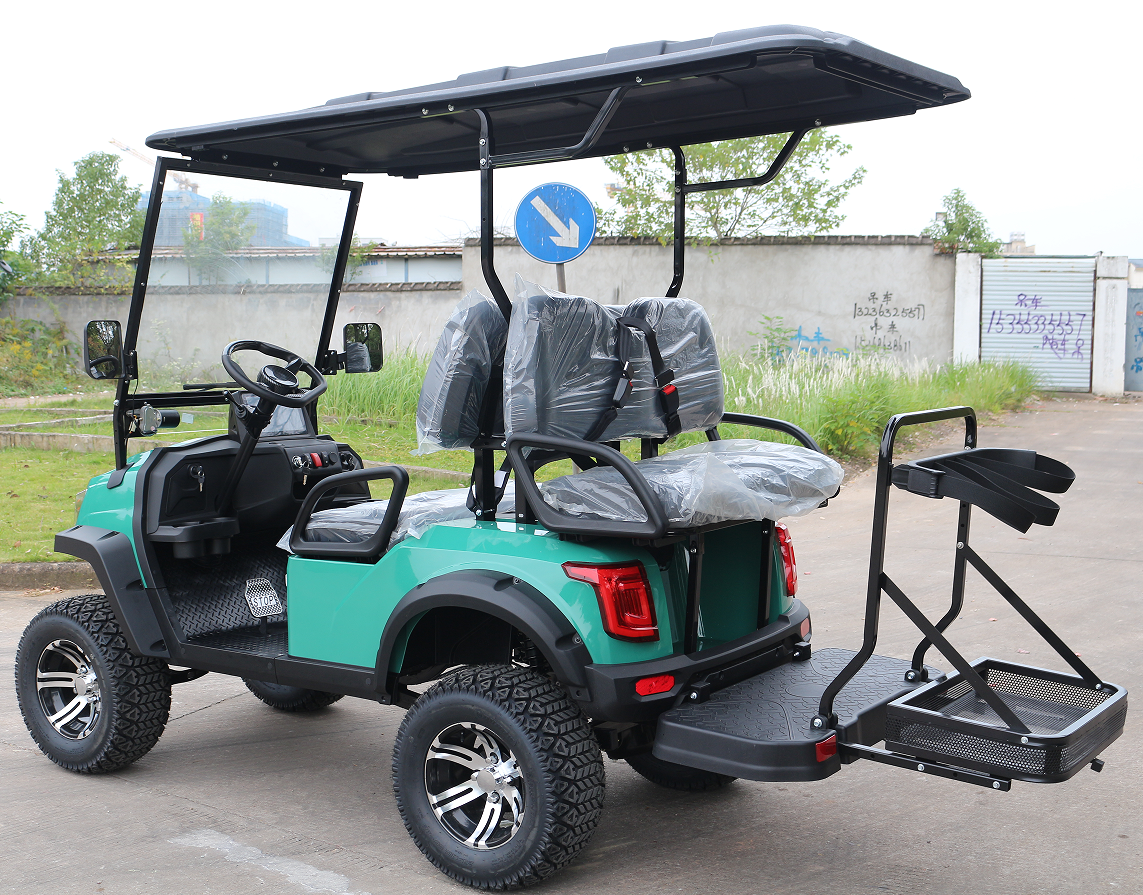 4-Passenger Teal Off-Road Golf Cart with Rugged Tires