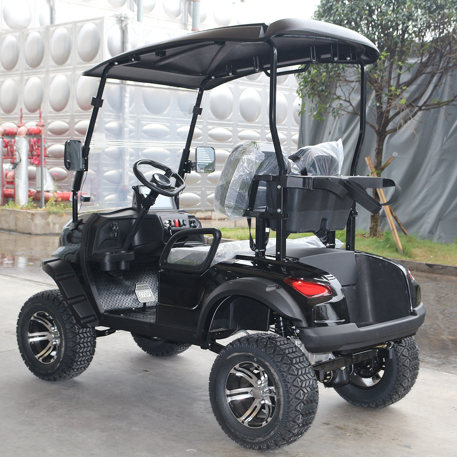 Black 2-Passenger Off-Road Golf Cart for Leisure & Terrain Rides
