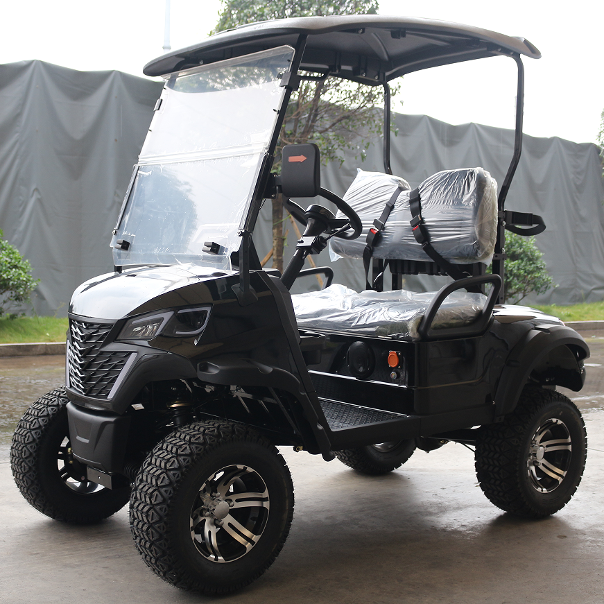 Durable Black Off-Road Golf Cart (2 Seats) for Scenic Outdoor Rides