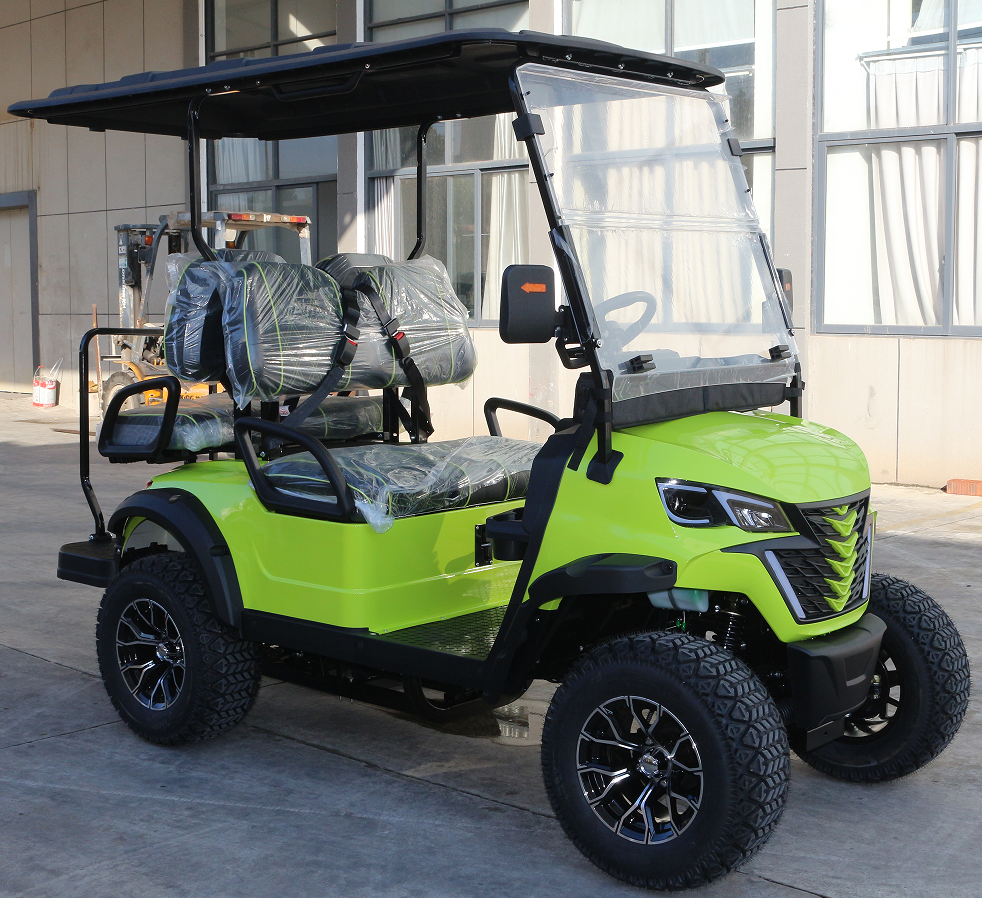 Desert-Ready Neon Green Gasoline Off-Road Golf Cart (4 Passengers)