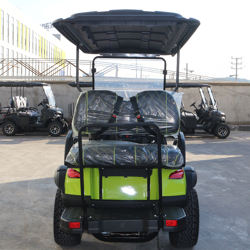 Neon Green Gasoline Off-Road Golf Cart (4-Seater) for Desert Tours