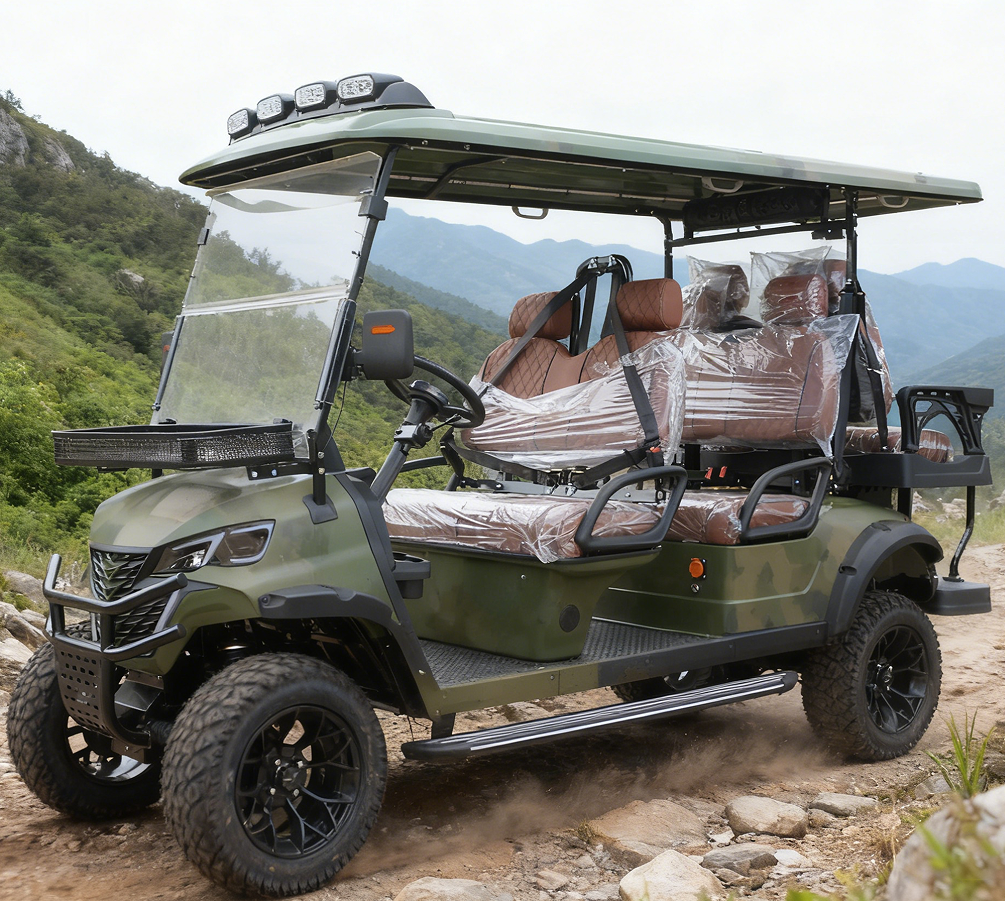 Green 6-Passenger Gasoline Golf Cart (Off-Road) for Multi-Terrain Rides