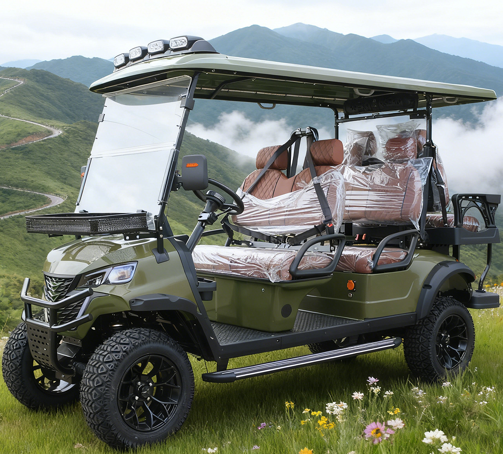 Green 6-Passenger Gasoline Golf Cart (Off-Road) for Multi-Terrain Rides
