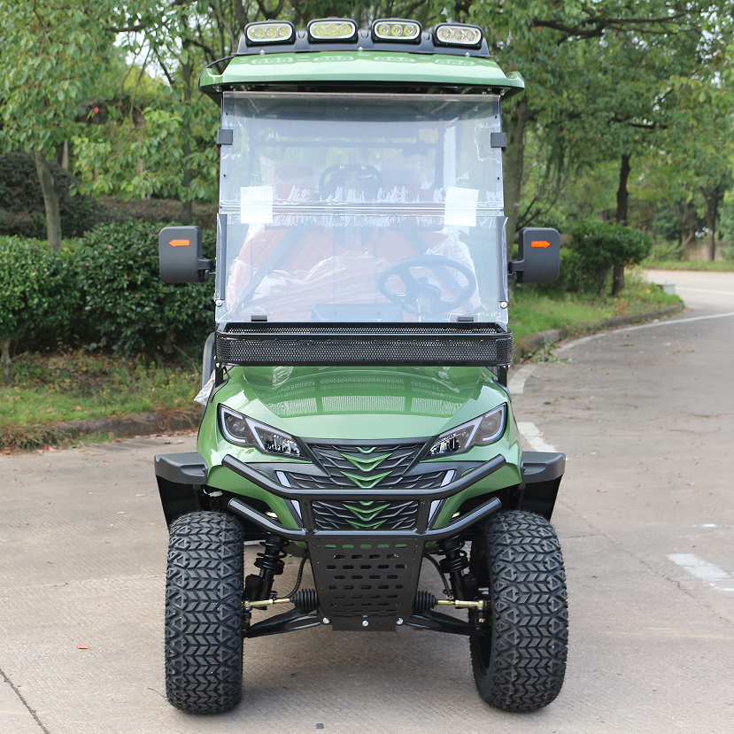 Off-Road Ready Green Gasoline Golf Cart (6 Seats) for Outdoor Excursions