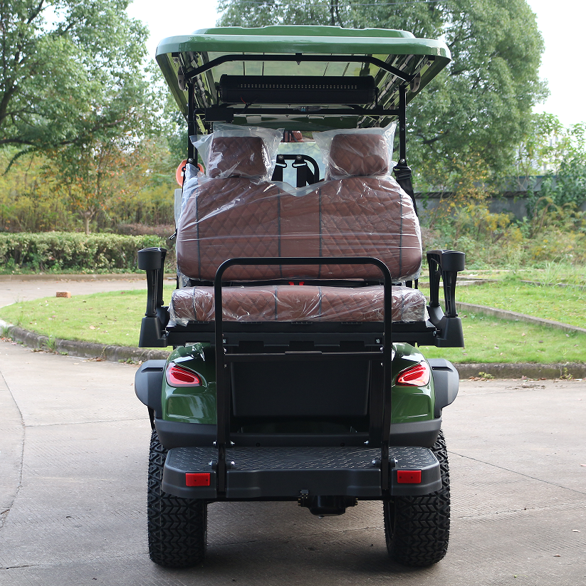Gasoline-Powered Green Off-Road Golf Cart (6 Seats) for Resort Shuttles