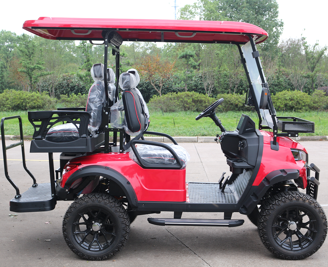 Gasoline-Powered Red Off-Road Golf Cart (4 Seats) for Golf & Outdoor Use