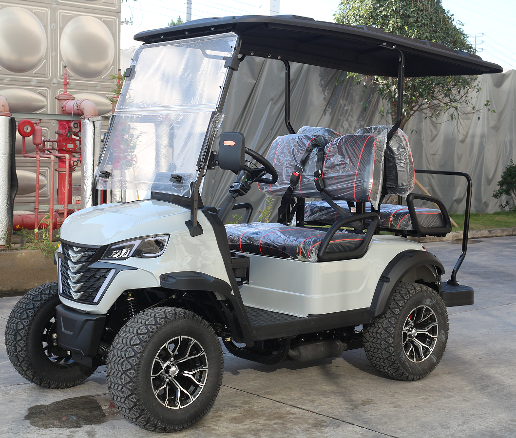4-Seater Light Gray Gasoline Golf Cart (Off-Road) for Leisure & Daily Transport